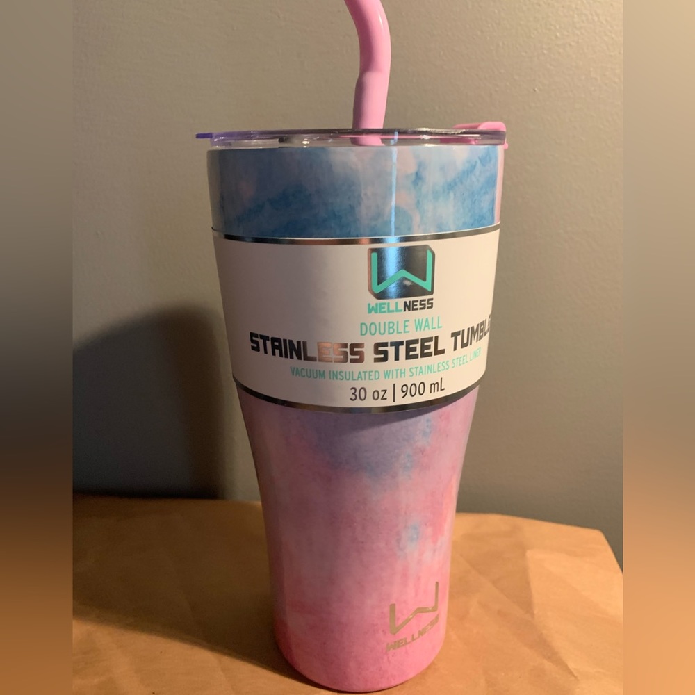 Pink and purple marble tumbler
